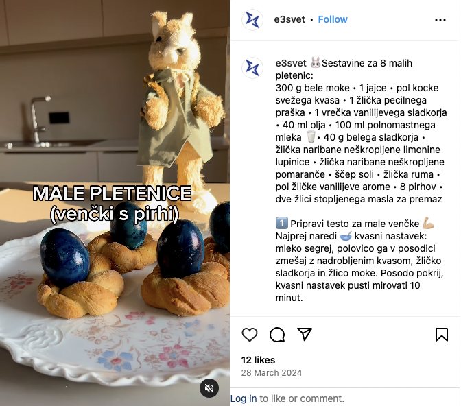 Velikonočni recept: male pletenice (venčki s pirhi)